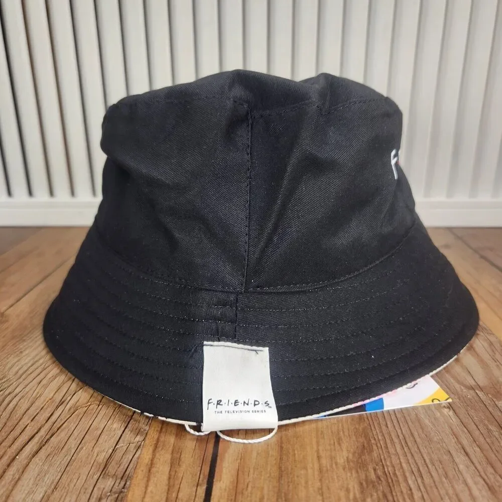 Shein Friends The Television Series Fitted Bucket Hat Black Reversable Comedy - Picture 4 of 11